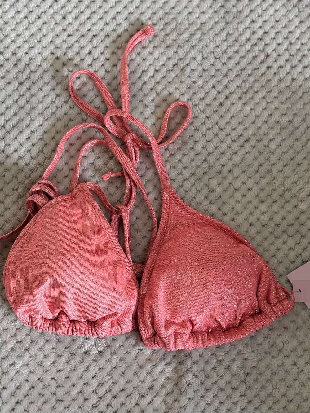 wild fable Sparkle Pink Triangle Bikini Top